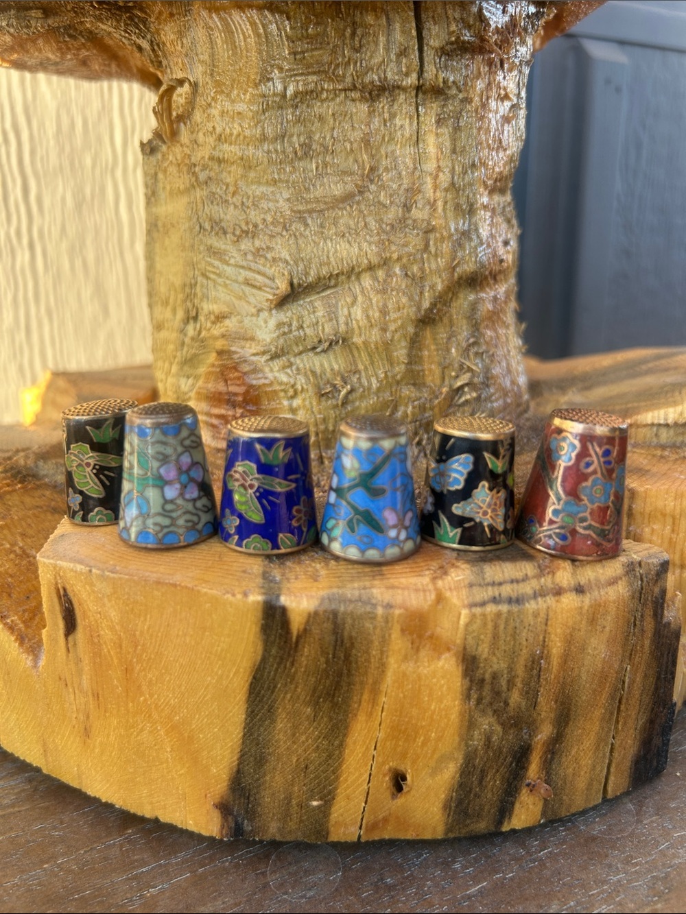Vintage 40’s  Floral Cloisonné Handpainted Thimbles  PICK 1